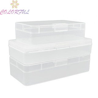 【COLORFUL】Tool Storage Box 14.2x9x4.1cm 18.4x8.9x4.7cm 18.5x9.5x3.7cm 3 Pcs Transparent