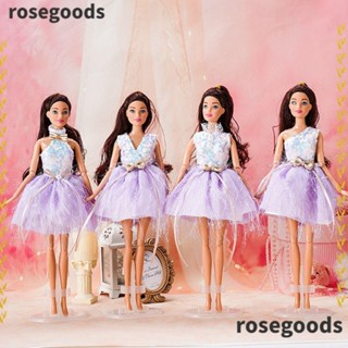 Rosegoods1 ชุดแต่งงาน ชุดแต่งงาน แต่งตัวตุ๊กตา แฟชั่น ชุดตุ๊กตา DIY เสื้อผ้าปาร์ตี้ ตุ๊กตา 30 ซม. ตุ๊กตา