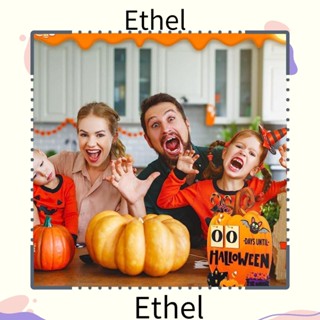 Ethel1 ปฏิทินนับถอยหลัง แบบไม้ ถอดออกได้ ลายฟักทอง สําหรับปาร์ตี้ฮาโลวีน