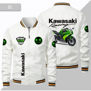 Kawasaki LOGO baseball uniform VULCAN650S NINJA400 NINJA650 Z250 VERSYS-X 300 Z650 W800 Z650RX Z900 NINJA1000SX VERSYS 1000 KLX230 Motorcycle outdoor riding zipper thin sports windproof jacket