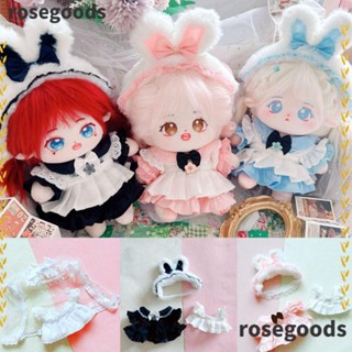 Rosegoods1 ที่คาดผม ผ้าฝ้าย ผ้าวูล ลายหูกระต่ายน่ารัก ขนาด 20 ซม. แฟชั่นฤดูใบไม้ผลิ ฤดูร้อน สําหรับตุ๊กตา