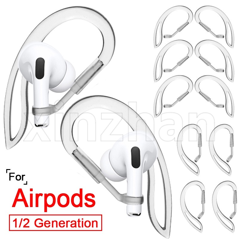 ตะขอเกี่ยวหู แบบซิลิโคนใส ป้องกันการสูญหาย สําหรับ Apple Airpods 1 2 Generation