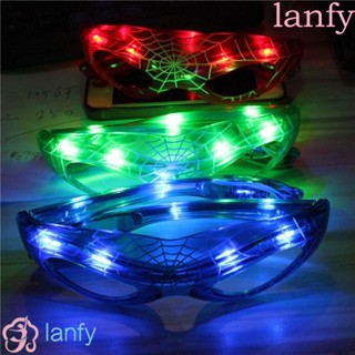 Lanfy แว่นตาเรืองแสง LED รูปสไปเดอร์แมน มาร์เวล อุปกรณ์เสริม สําหรับตกแต่งเทศกาล