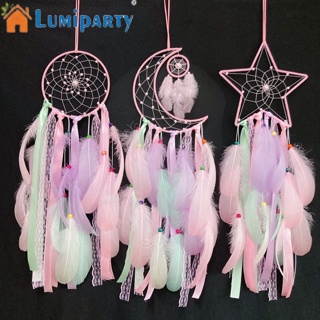 Lumiparty เครื่องรางดักฝัน แฮนด์เมด ลายดวงจันทร์ ดาว 3 ชิ้น สําหรับแขวนตกแต่งผนังบ้าน