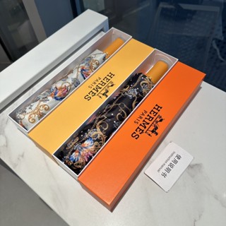 Hermes ร่มกันแดดอัตโนมัติ พับได้ แบบพกพา ขนาดเล็ก กัน UV ทนทาน 248