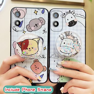 Dirt-resistant Anti-knock Phone Case For Itel A18/Tecno POP6C Silicone Cartoon Cute drift sand Kickstand Waterproof Anti-dust