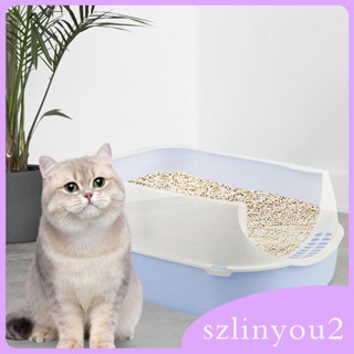 [szlinyou2] ถาดกระบะทรายแมว แบบกึ่งเปิด สําหรับสัตว์เลี้ยง กระต่าย คิตตี้