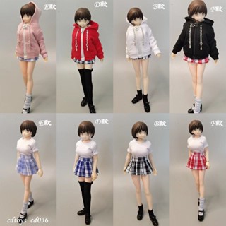 9.9 เหนื่อยมากพร้อมส่ง cdtoys ชุดเสื้อกันหนาว กระโปรงพลีท มีซิป 1/12 cd036 สําหรับบอดี้ยาง 20 ซม. N5I7