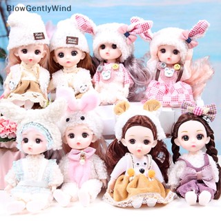 Blowgentlywind ตุ๊กตาข้อต่อขยับได้ ขนาดเล็ก 16 ซม. DIY พร้อมเสื้อผ้า ของเล่นสําหรับเด็กผู้หญิง