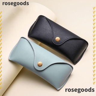 Rosegoods1 กล่องเก็บแว่นตากันแดด หนัง PU พร้อมหัวเข็มขัดโลหะ แบบพกพา แฟชั่นสําหรับผู้หญิง