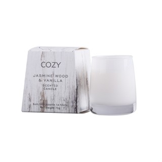 COZY เทียนหอม Jasmine Wood &amp; Vanilla-S 8x7.7ซม.  สีขาว