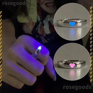 Rosegoods1 แหวนแฟชั่น เรืองแสงในที่มืด เครื่องประดับคู่รัก 10 ชิ้น