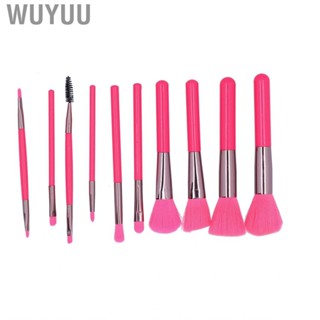 Wuyuu 10pcs Rose Red Cosmetic Brush Set Makeup Brushes Tools Soft Hair Loose