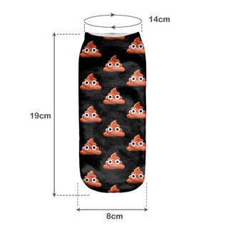 1 Pair Unisex 3D Emoji Print Ankle Socks On Sale LY Clearance sale