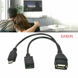 Daron อะแดปเตอร์สายเคเบิล USB ตัวผู้ ตัวเมีย 20 ซม. USB OTG Micro USB Data Cable