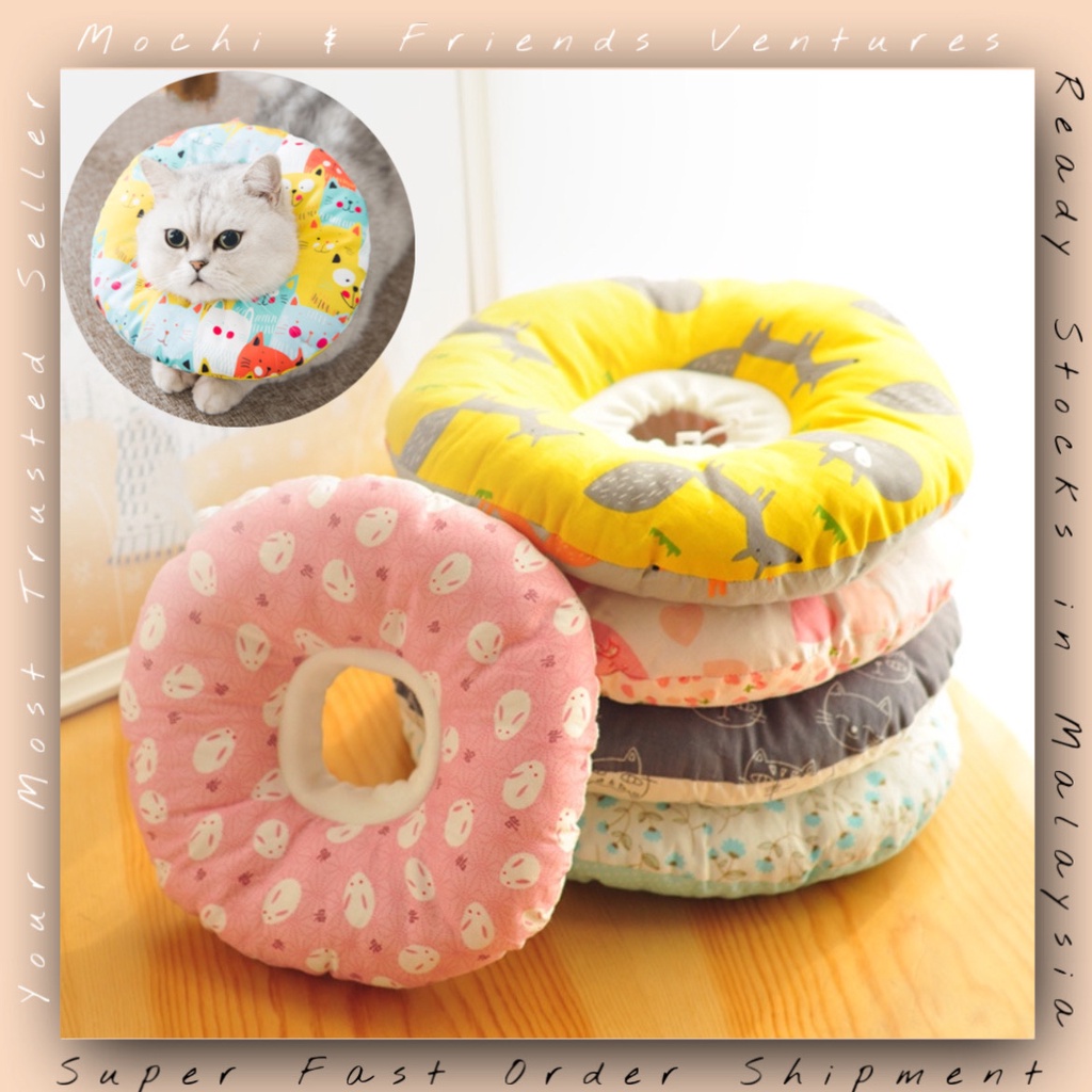 MNF คู่ด้านข้างสัตว์เลี้ยง E-Collar นุ่ม Anti Lick Elizabeth แหวนปรับสัตว์เลี้ยงผ้าฝ้ายคอแมวสุนัข 双面