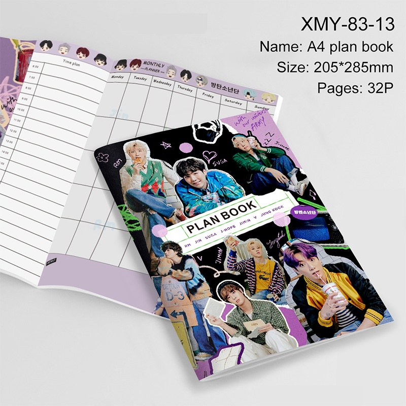 สมุดแพลนเนอร์ KPOP ขนาด A4 32p Planner BTS 7FATES:CHAKHO | DECO KIT 2022 | BLACKPINK 2022 Season's Greetings