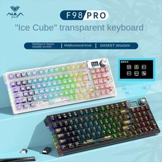 พร้อมส่ง tarantula F98pro คีย์บอร์ดกลไก RGB สามโหมด แบบใส โครงสร้างปะเก็น RGB