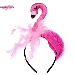 Pinkcool ที่คาดผมคอสเพลย์ ฟลามิงโก้ น่ารัก ผ้ากํามะหยี่ แฮนด์เมด สีชมพู สําหรับปาร์ตี้ฮาโลวีน