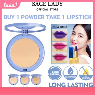 Sace LADY แป้งอัดแข็ง แป้งอัดแข็งพร้อมลิปสติกควบคุมความมันรองพื้นคอนซีลเลอร์รองพื้นกันน้ำ cod