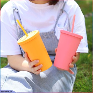 450ml ins Starbucks Drinking Cup Tumbler With Straw Discoloration Water Bottle Reusable Cold Cup With Lid Birthday Gift (twinkle.th)