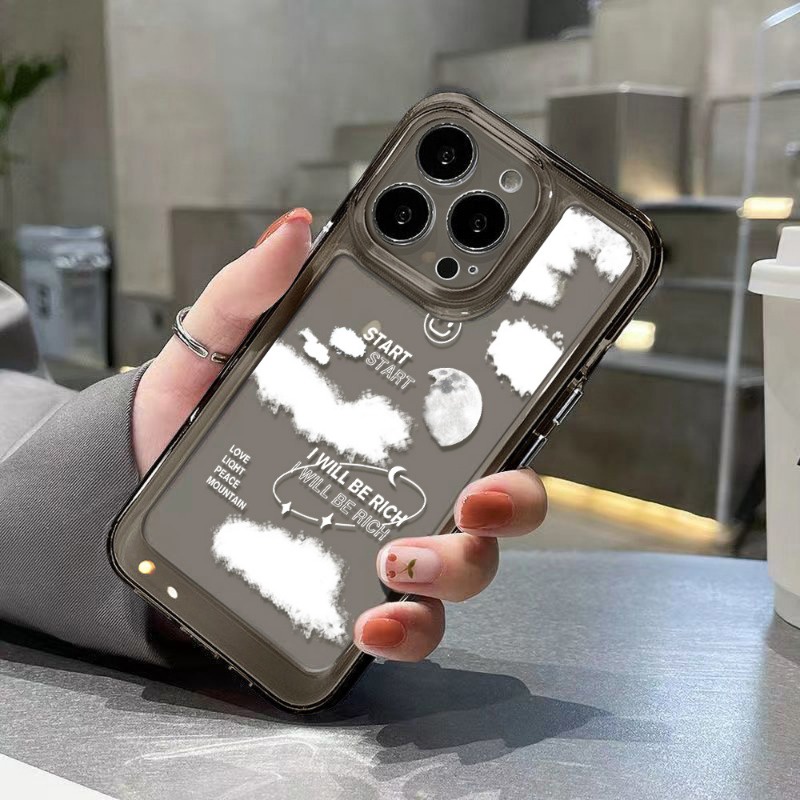 เคสโทรศัพท์เมฆสีขาวใสสำหรับ iPhone 11 13 14 Pro Max 14 XR XS Max 7 8 Plus 12 13 11 Pro Max 13 12 Pro