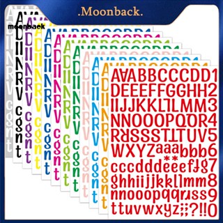 &lt;moonback&gt; สติกเกอร์ไวนิล ลายตัวอักษร ตัวเลข น้ําหนักเบา สําหรับติดตกแต่ง 12 แผ่น