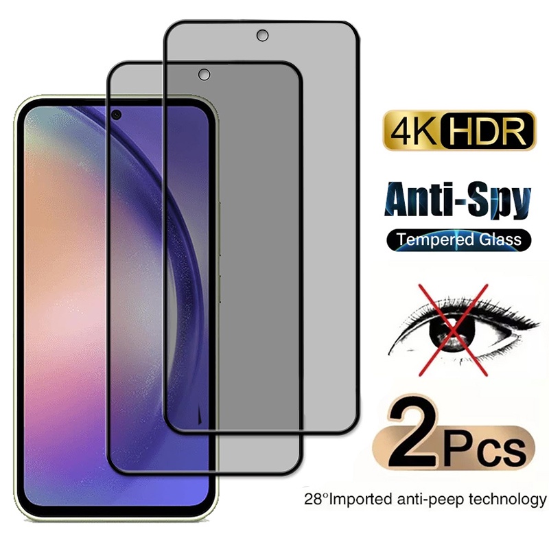 2pcs Anti-spy Glass สําหรับ Samsung A15 A35 A55 5G ป้องกันกระจกนิรภัยป้องกันหน้าจอความเป็นส่วนตัว