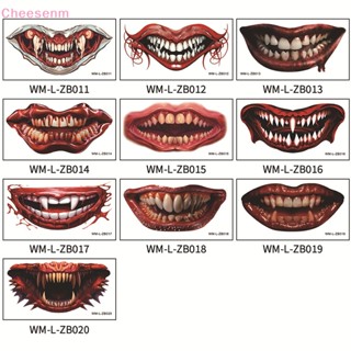 สติกเกอร์รอยสักชั่วคราว ลาย Happy Halloween Scar Lips Smile Flash กันน้ํา สําหรับเด็กผู้ชาย และผู้หญิง