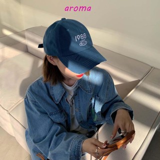 Aroma หมวกเบสบอล พิมพ์ลายตัวอักษร สไตล์เกาหลี ฮิปฮอป สําหรับผู้ชาย และผู้หญิง