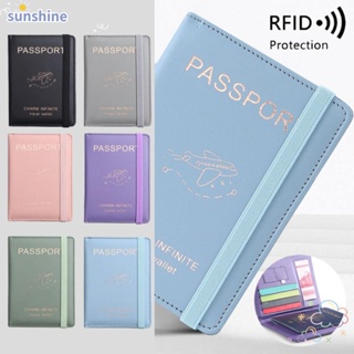 Ssunshine RFID ปกหนังสือเดินทาง หนัง PU บางพิเศษ อเนกประสงค์ อุปกรณ์เสริม สําหรับเดินทาง