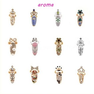 Aroma แหวนนิ้วมือ รูปมงกุฎดอกไม้ ประดับโบว์ เรียบง่าย ของขวัญ สําหรับผู้หญิง