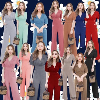 ส่งไว 💗พร้อมส่ง  Jumpsuit จั้มสูทขายาวอกจับจีบ ชุดไปทะเล ชุดเซ็ท ชุดเดรส เสื้อผ้าสาวอวบ ทำงาน