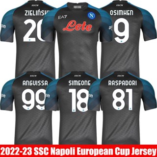 เสื้อกีฬาแขนสั้น ลายทีมชาติฟุตบอล Napoli YP2 2022-2023 SSC Zielinski Osimhen Angvissa Simeone Raspadori PY2