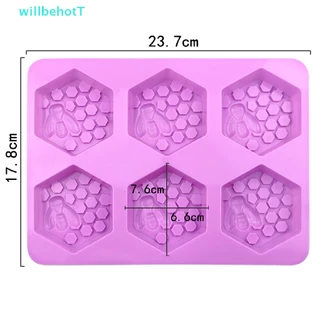 [WillbehotT] แม่พิมพ์ซิลิโคน รูปผึ้ง 3D สําหรับทําสบู่ เค้ก แฮนด์เมด DIY 6 ชิ้น