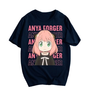 เสื้อยืดแขนสั้นผู้หญิงพิมพ์ลาย Anya Forger Spy X Family Art ฤดูร้อนแฟชั่นสไตล์ฮาราจูกุ