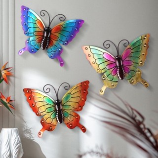 3pcs Yard Gift Wall Hanging Crafts Iron Art Garden Decor Easy Install Indoor Outdoor Anti Rust Farmhouse Metal Butterfly