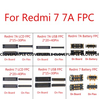 เมนบอร์ดหน้าจอ LCD FPC 30 40 Pin สําหรับ Xiaomi Redmi 7 7A Redmi7 Redmi7A USB 2 ชิ้น