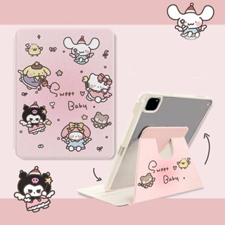 SANRIO เคสหนังอะคริลิคแข็ง ไล่โทนสี ลายซานริโอ้ สําหรับ IPad Mini6 IPad5 6 7 8 9 Air Air1 Air2 Air3 Air4 Air5 10.9 นิ้ว Pro10.5 Pro11 Pro12.9 2018 2020 2021 2022