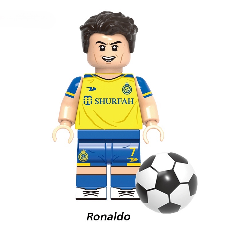 ใหม่ ฟิกเกอร์ตัวต่อ นักฟุตบอลชื่อดัง Messi Mbappe Ronaldo Maradona ขนาดเล็ก ของเล่นสําหรับเด็ก - รูปที่ 4