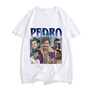 เสื้อยืด ผ้าฝ้าย พิมพ์ลาย Pedro Pascal คุณภาพสูง สไตล์ญี่ปุ่น ฮาราจูกุ สําหรับผู้ชาย