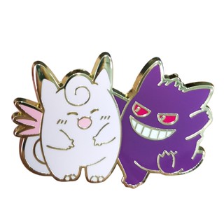 เข็มกลัดโลหะ รูป Pokemon Picosi และ Gengar Ghost Friends น่ารัก สําหรับติดกระเป๋านักเรียน