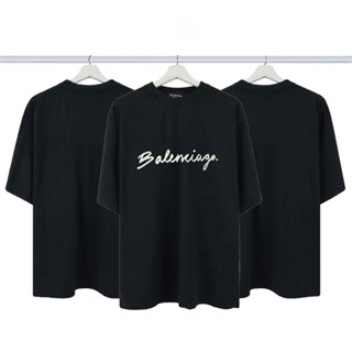 Balenc เสื้อยืด พลัสไซซ์ สําหรับผู้ชาย และผู้หญิง542543เสื้อยืดแขนสั้นลําลอง ผ้าฝ้าย พิมพ์ลายตัวอักษร GA สําหรับผู้ชาย และผู้หญิง