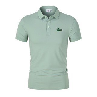 LACOSTE ใหม่ เสื้อยืดโปโล คอปก แขนสั้น ลําลอง แฟชั่นฤดูร้อน สําหรับผู้ชาย เหมาะกับการเล่นกอล์ฟ