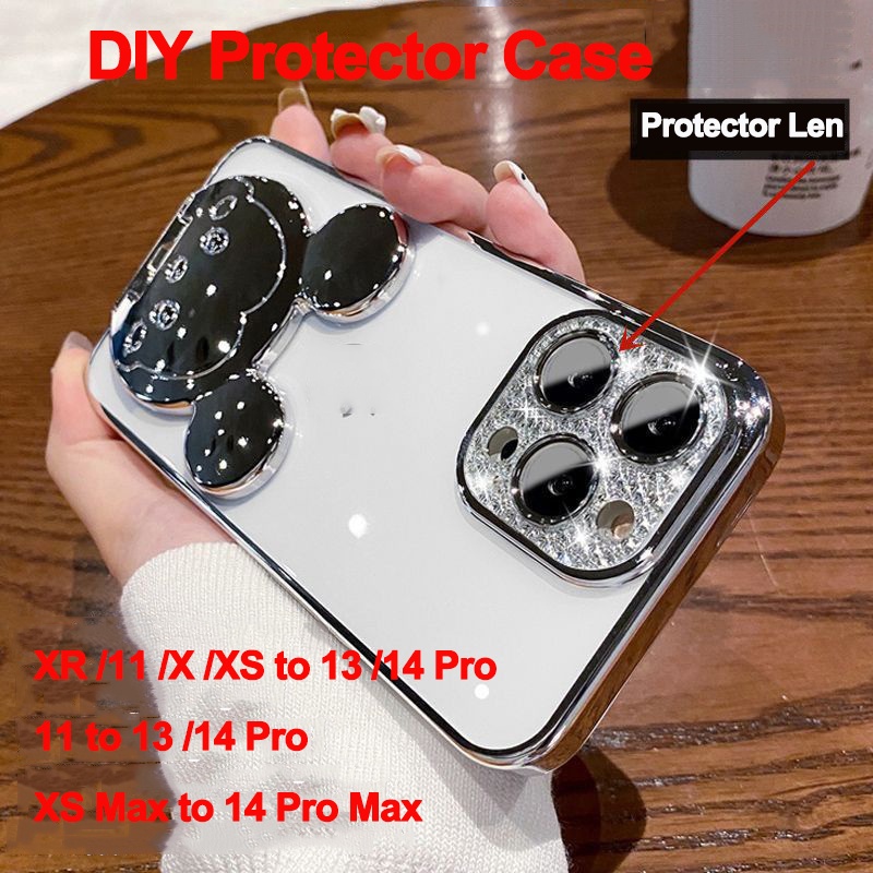 เคสโทรศัพท์มือถือซิลิโคน กันกระแทก DIY สําหรับ IPhone XR XS X to 13 14 Pro 11 to 13 Pro XSMax 11PM t