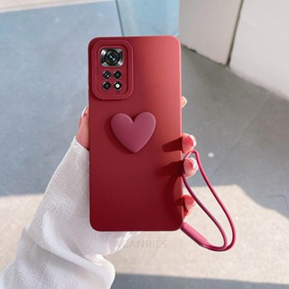 เคสโทรศัพท์มือถือ ซิลิโคน ลายหัวใจน่ารัก 3D พร้อมสายคล้องข้อมือ สําหรับ Redmi Note 12 Pro + 4G 5G 12C 10C