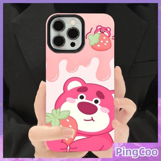 PingCoo - Candy Case For iPhone 14 13 12 11 Plus Pro Max XR TPU Soft Glossy Black Case Cute Cartoon Bear Camera Protection Shockproof Back Cover