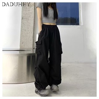 DaDuHey🎈 Women New Ins American-Style High Waist Slimming Fashion Overalls Pants Straight-Leg Pants Loose Casual Pants