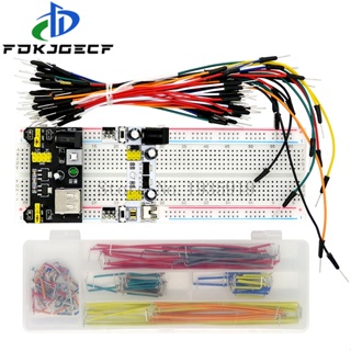 โมดูลเพาเวอร์เบรดบอร์ด 3.3V 5V MB102 MB-102 830 จุด สําหรับ arduino kit และสายจัมเปอร์ 65 ชิ้น 140 ชิ้น