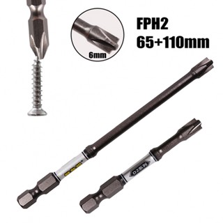 ⚡READYSTOCK⚡Electricians Sandblasted Cross Screwdriver Bit FPH2 6mm Magnetic Aluminum Alloy 65mm/110mm